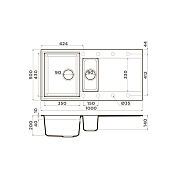 Мойка кухонная Omoikiri Sakaime 100-2-GR leningrad grey , изображение 2
