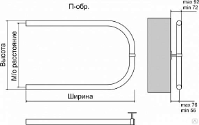 Фото Полотенцесушитель водяной Terminus Эконом 4620768881374 U-образный 50х50