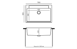 Мойка кухонная Polygran ARGO-760 серая , изображение 2