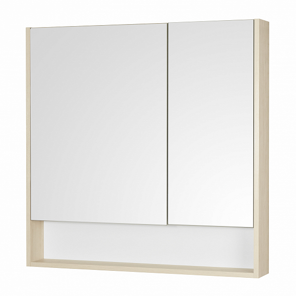 Зеркало-шкаф Aquaton Сканди 90 белый, дуб верона , изображение 1