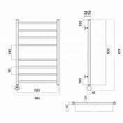 Полотенцесушитель электрический Domoterm Квадро П8 50х80 L хром , изображение 3