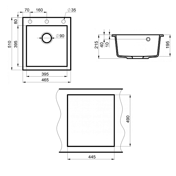 Мойка кухонная Point Моко 47 PN3006AL серая , изображение 3