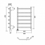 Полотенцесушитель электрический Domoterm Лаура 60х80 L , изображение 3