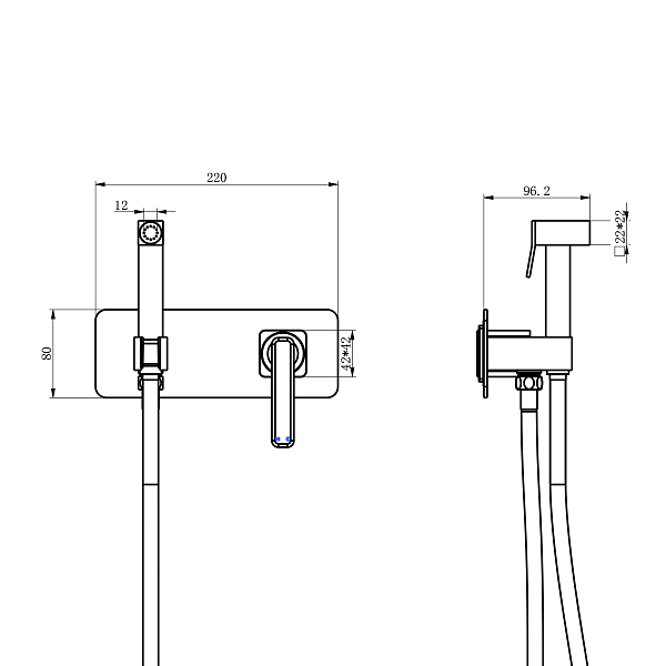 Гигиенический душ Lemark Mista LM6419WG со смесителем, с внутренней частью , изображение 3