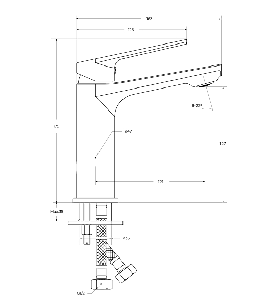 Смеситель Cezares Comfort LS-01-W0 для раковины , изображение 5