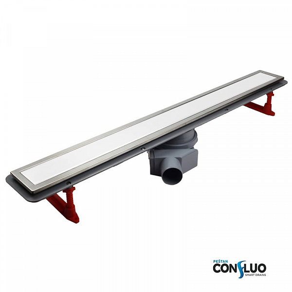 Душевой лоток Pestan Confluo Premium Line 650 белое стекло/сталь , изображение 1