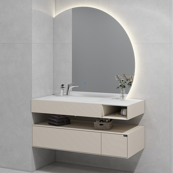 Тумба с раковиной Black&White Universe U955.1200L 120 песочный , изображение 2