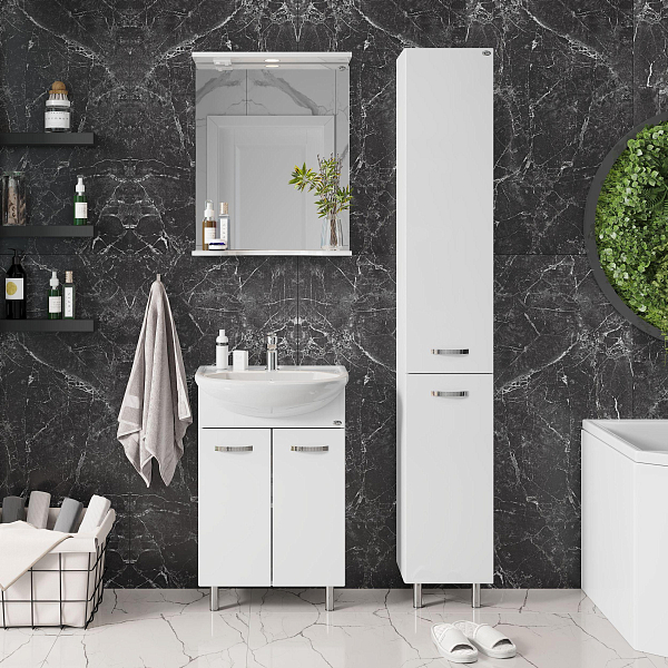 Тумба под раковину Onika Коралл 55 напольная, белая , изображение 4