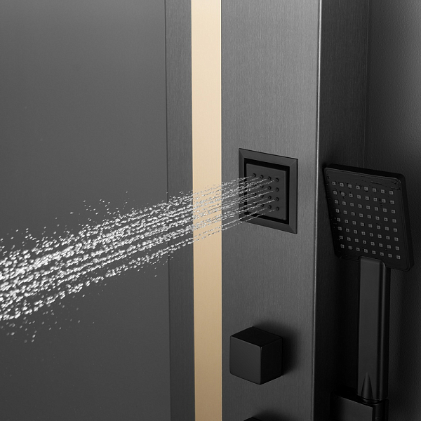 Душевая панель Black&White Gravity GR026 черный/золото , изображение 6