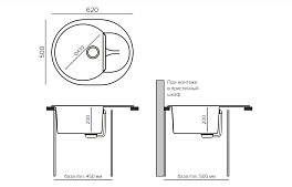 Мойка кухонная Polygran ATOL-620 черный , изображение 3