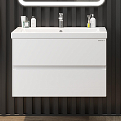 Тумба под раковину Onika Эвада 80 подвесная, белая , изображение 2
