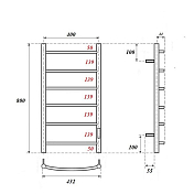 Полотенцесушитель электрический Point Афина П6 40x80 белый , изображение 3