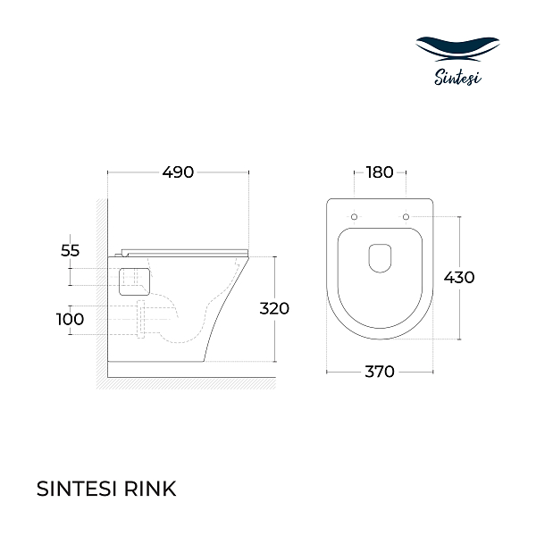 Унитаз подвесной Sintesi Rink SIN-TS-RNK-161 , изображение 5