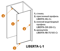 Душевая перегородка Cezares Liberta L-1-25-GR-Cr , изображение 5