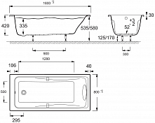 Акриловая ванна Jacob Delafon Odeon up 180x80 , изображение 6