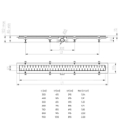 Душевой лоток Azario D50 Medium AZ-CH 750/50 MC с черной решеткой 75 см , изображение 7