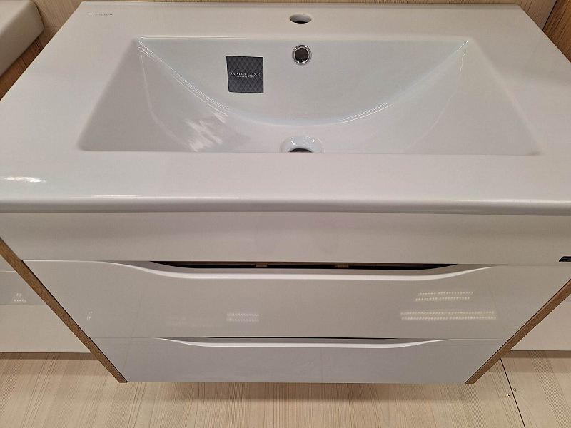 Тумба под раковину СаНта Сатурн 75 подвесная, дуб австрийский , изображение 2