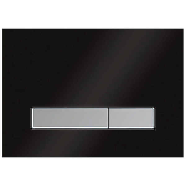 Кнопка смыва KK-POL Vitrum Grande V1 SPP/124/0/K стекло, черная/сатин , изображение 1
