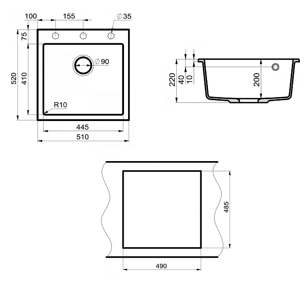 Мойка кухонная Point Арбель 51 PN3001W белая , изображение 4