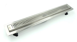 Душевой лоток Timo Basic Steel BSSG-80 S50Rb с решеткой 80 см , изображение 1