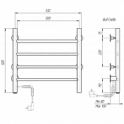 Полотенцесушитель электрический Domoterm Аврора 50x50 L , изображение 3