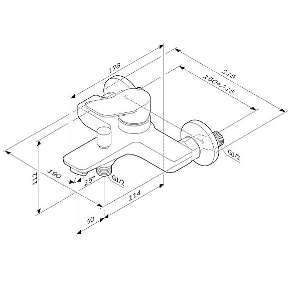 Смеситель AM.PM X-Joy F85A10022 для ванны с душем , изображение 10