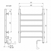 Полотенцесушитель электрический Domoterm Аврора 50x70 R черный , изображение 4