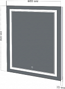 Зеркало Бриклаер Эстель-2 60 с подсветкой, сенсор на зеркале , изображение 5