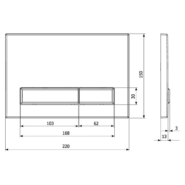 Система инсталляции для унитазов KK-POL Economic SET/M400/114/K черная кнопка , изображение 4