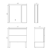 Тумба с раковиной Comforty Бильбао 80Н серый шёлк , изображение 7