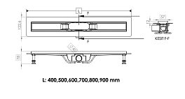Душевой лоток Timo Smart Plus Strip SMP-SG70-LS40(DRY) с решеткой 70 см , изображение 2
