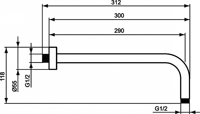 Кронштейн для верхнего душа Ideal Standard IdealRain B9444AA , изображение 4