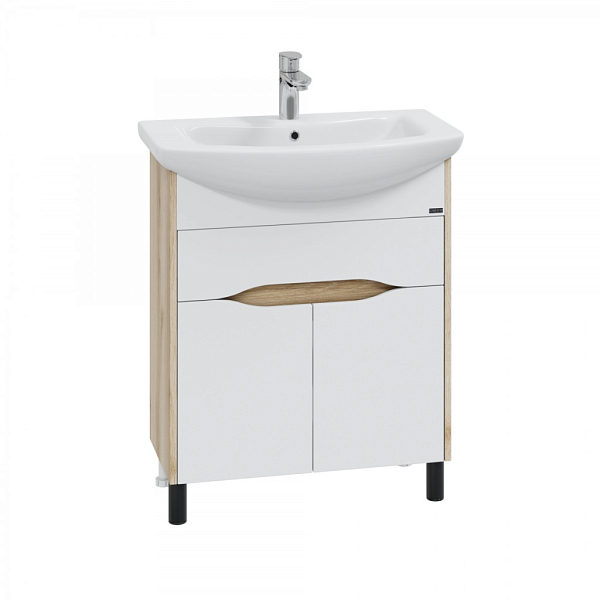 Тумба под раковину СаНта Сатурн 70 напольная, дуб австрийский, с ящиками/с дверками , изображение 1