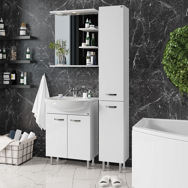 Тумба под раковину Onika Коралл 60 напольная, белая , изображение 4