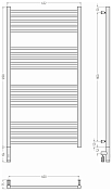Полотенцесушитель электрический Сунержа Богема 3.0 прямая 120х60 L тёмный титан муар , изображение 5