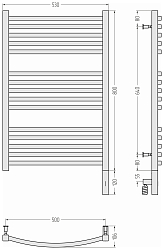 Фото Полотенцесушитель электрический Сунержа Аркус 3.0 80х50 R без покрытия
