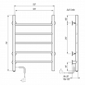 Полотенцесушитель электрический Domoterm Аврора 50x70 L черный , изображение 4