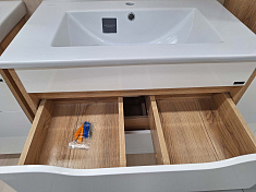 Тумба под раковину СаНта Сатурн 75 подвесная, дуб австрийский , изображение 8