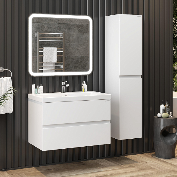 Тумба под раковину Onika Эвада 80 подвесная, белая , изображение 5