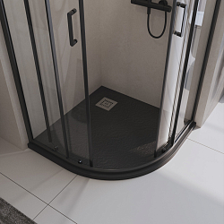 Фото Поддон для душа BelBagno Uno TRAY-MR-UNO-R-90-550-35-NERO-CR 90x90