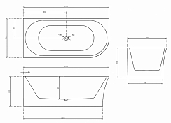 Акриловая ванна Abber AB9257-1.7 L 170х80 , изображение 4