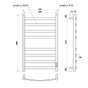 Полотенцесушитель электрический Point Антея П8 50x80 черный , изображение 4