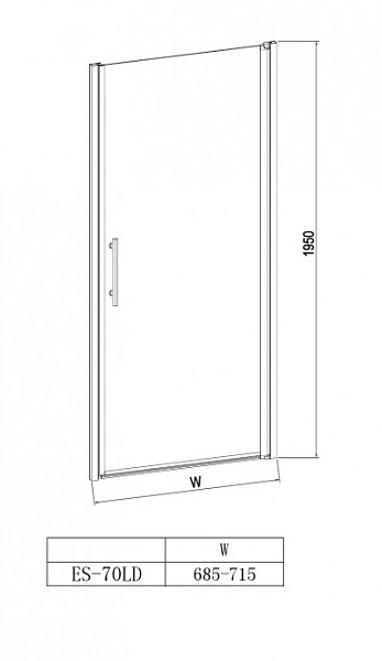 Душевая дверь Esbano ES-70LD 70 L , изображение 3