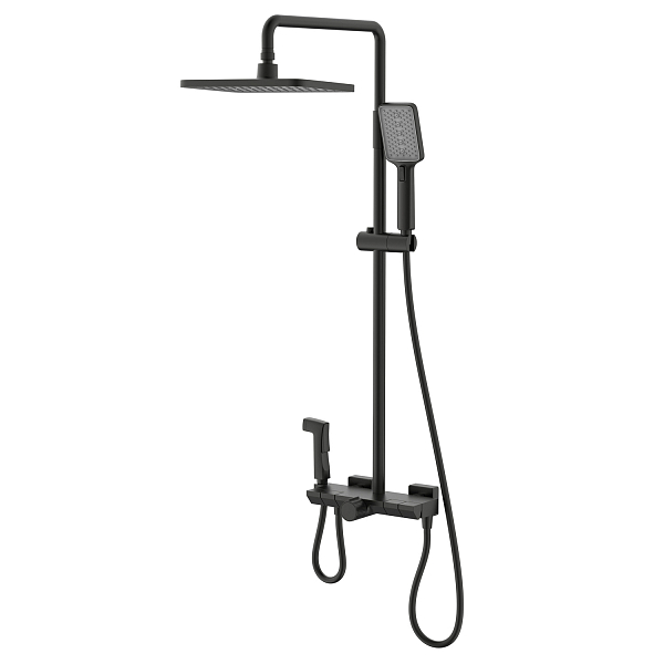 Душевая стойка Black&White Universe U7016B черный матовый , изображение 1