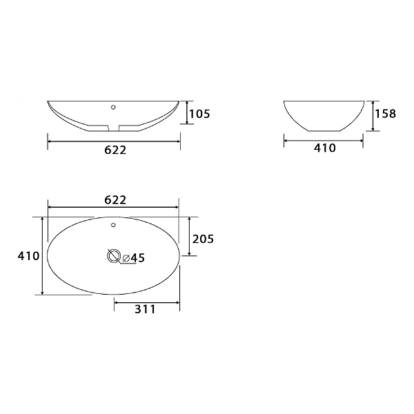 Раковина Point Сатурн PN43901WM 63 см , изображение 3