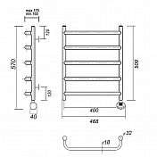 Полотенцесушитель электрический Domoterm Стефано П5 40х50 R хром , изображение 4