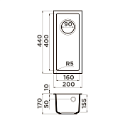 Мойка кухонная Omoikiri Bosen 20-U-BL черный , изображение 4