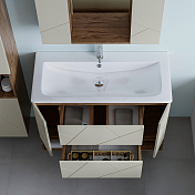 Тумба под раковину Бриклаер Кристалл 100 латте/дуб крафт , изображение 13