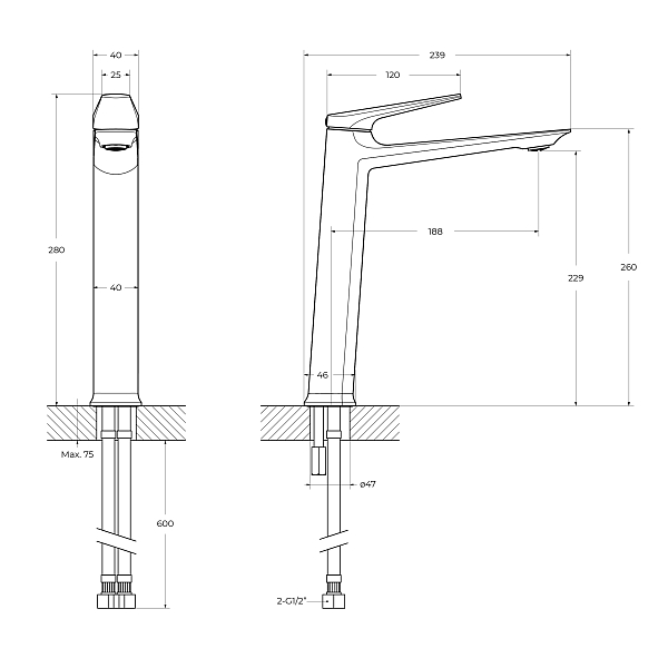 Смеситель Cezares Liner-LC-01-W0 для раковины , изображение 4