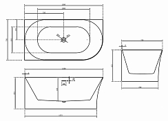 Акриловая ванна Abber AB9258-1.5 L 150х80 , изображение 4